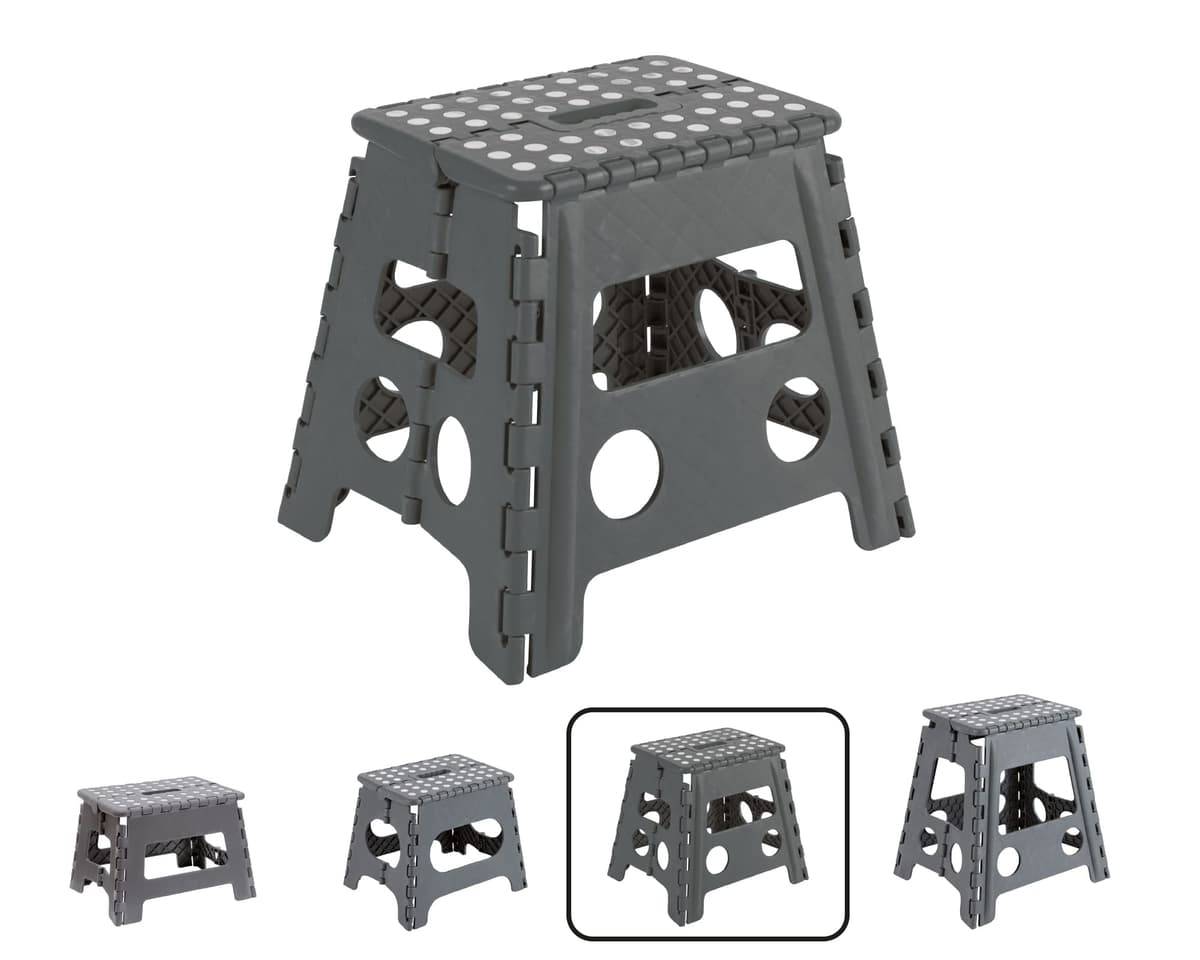 ARREGUI TB-022-G Taburete Plegable Cocina o Baño | Escalera Plegable Pequeña | Taburete Infantil | Banqueta Baño | Escalón Plegable para Adultos y Niños (hasta 150Kg) | 22 cm de Altura | Gris — view 24