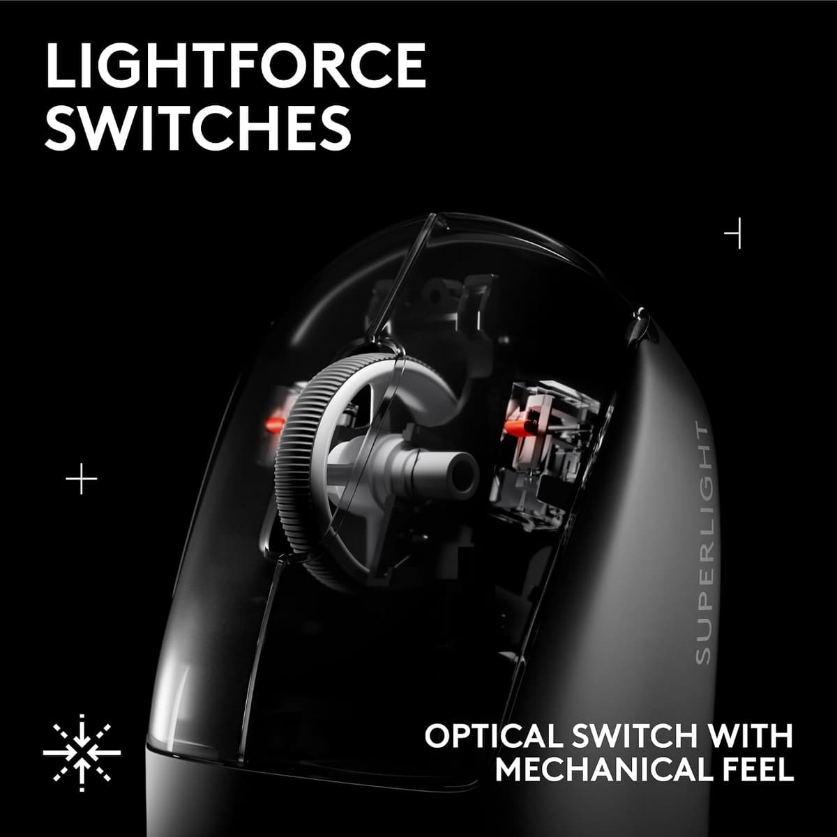 Logitech G PRO X SUPERLIGHT 2 SE wireless gaming mouse, 60 g pro-grade mouse with 5 programmable buttons, 44K DPI sensor, 888+ IPS, 1 kHz report rate, USB-C charging for PC/Mac - Black Black SUPERLIGHT SE - 1K Polling - Symmetrical Mouse — view 4