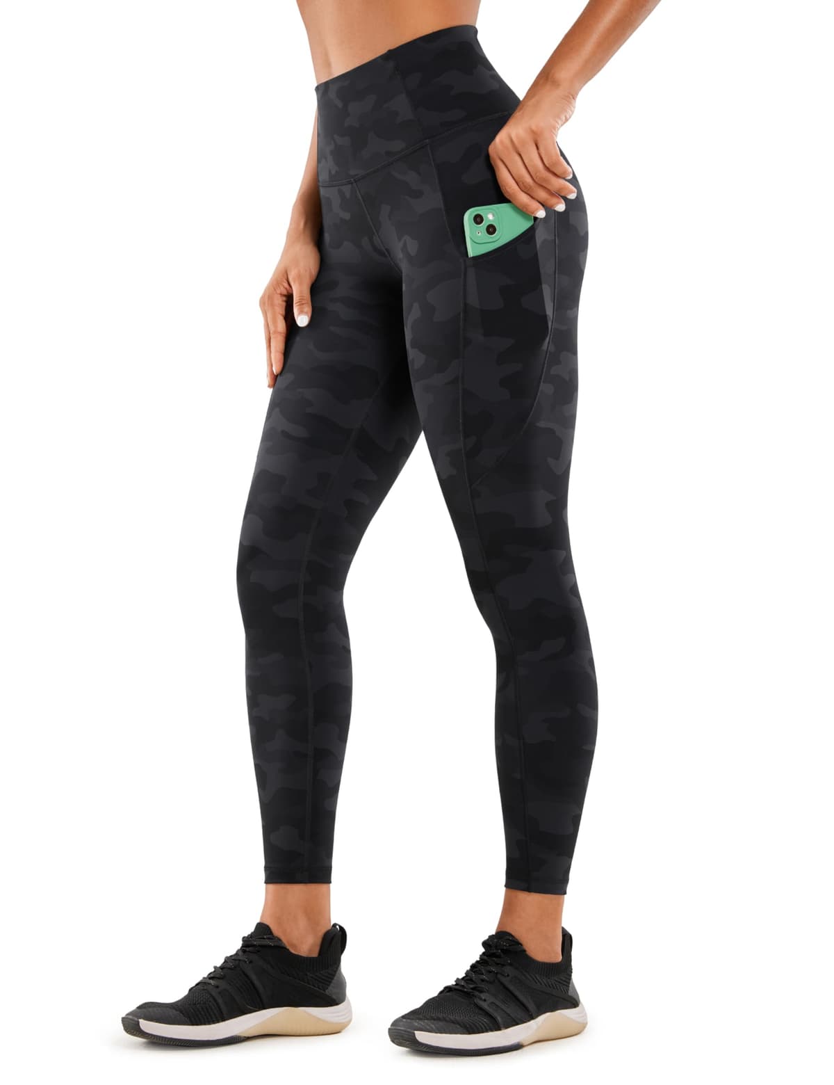 CRZ YOGA Women's Naked Feeling Gym Leggings Squat Proof High Waist Yoga Pants Sports Tights with Pockets - 25 Inches — view 8