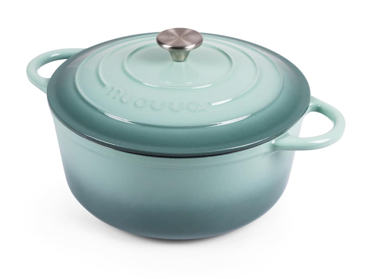 Nuovva Enamelled Cast Iron Dutch Oven Pot with Lid – 5 Quart Casserole Dish – Ceramic Dutch Oven for Bread Baking, Roasting, Braising & Stews – Oven Safe up to 500°F – 24cm Orange — view 16
