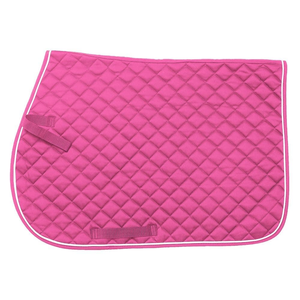 Tough 1 EquiRoyal Square Quilted Cotton Comfort English Saddle Pad, White — view 3