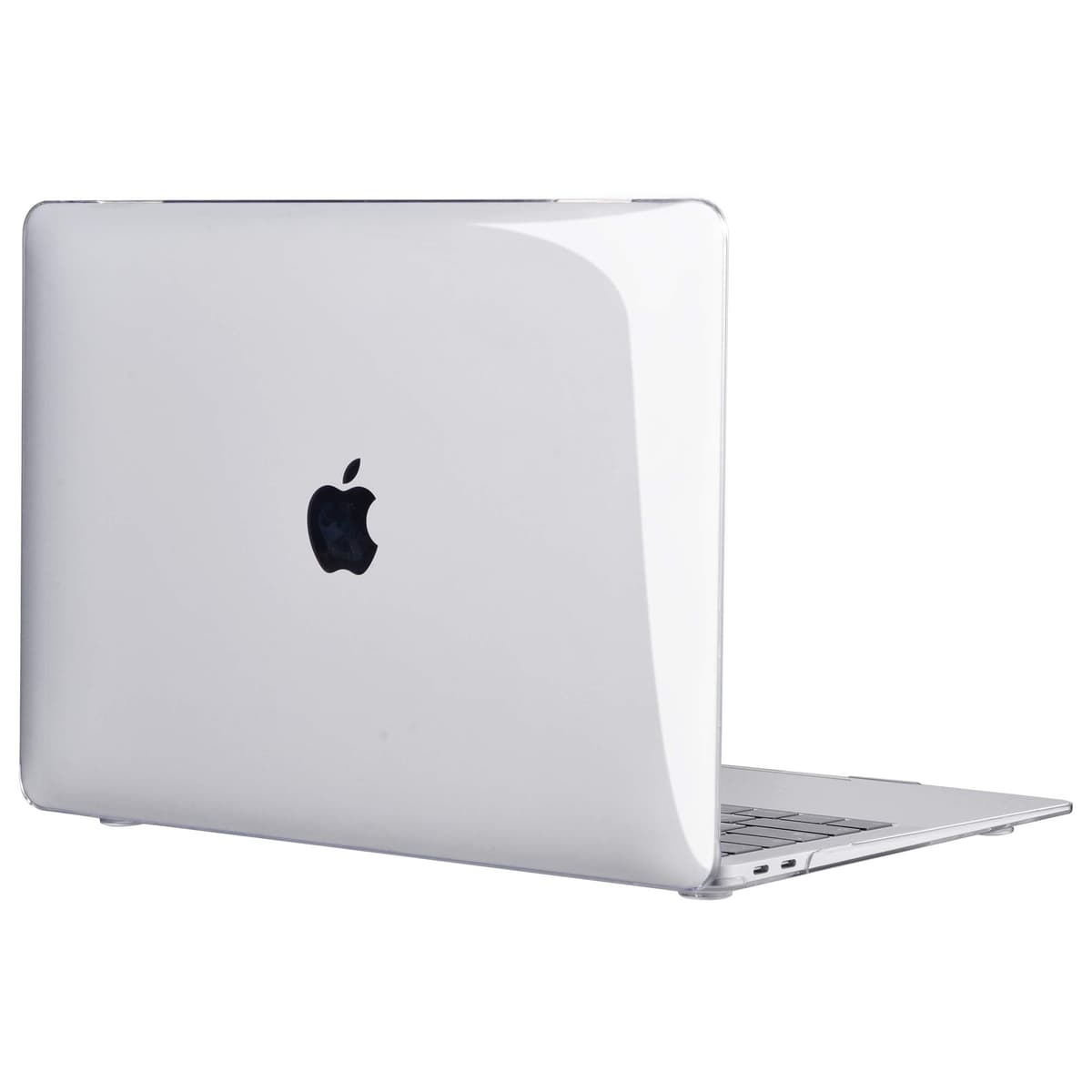 TECOOL Case compatible with MacBook Air M1 & MacBook Air 13 inch Retina 2020 2019 2018 (A2337 A2179 A1932), Plastic Snap On Hard Shell Cover & UK EU Keyboard Protector, Crystal Clear (Glossy) — view 5