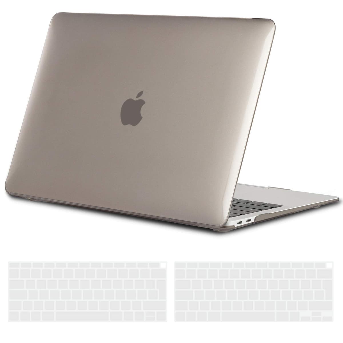 TECOOL Case compatible with MacBook Air M1 & MacBook Air 13 inch Retina 2020 2019 2018 (A2337 A2179 A1932), Plastic Snap On Hard Shell Cover & UK EU Keyboard Protector, Crystal Clear (Glossy) — view 88