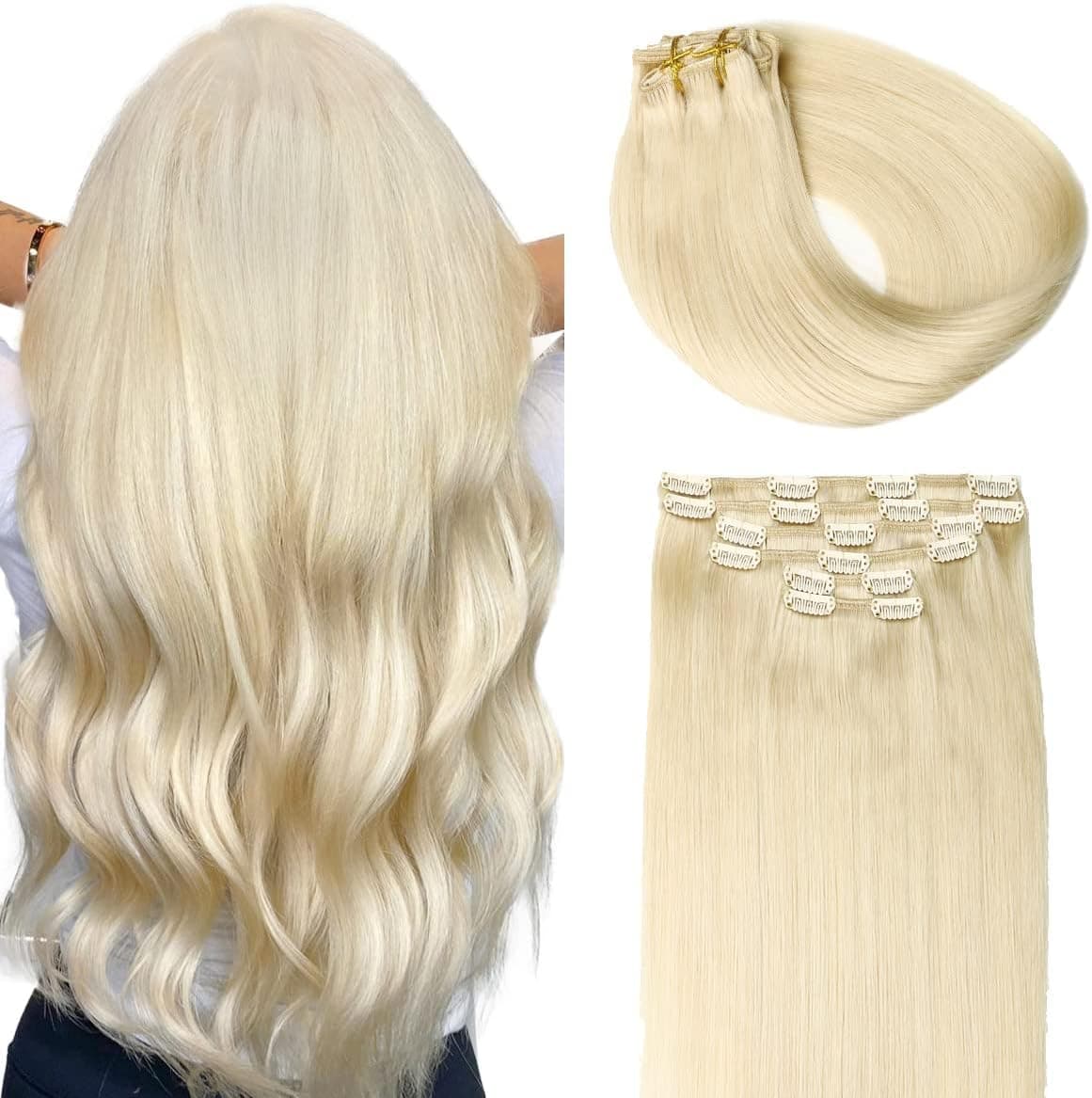 SURNEL Extensiones Clip Pelo Natural 100g 35cm 6 Piezas Castaño Chocolate Extensiones De Clip De Humano Real Extensiones Pelo Natural Remy (C#4-35cm) — view 37