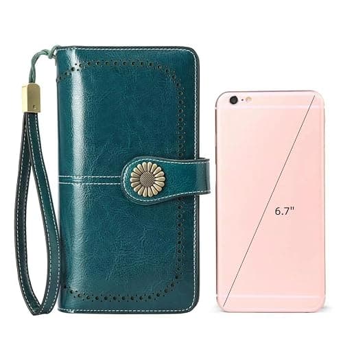 SENDEFN Wallets for Women Leather Credit Card Holder with RFID Blocking Large Capacity Wristlet — view 4