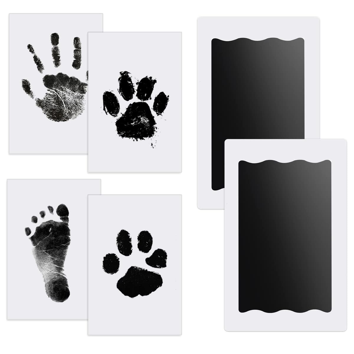 Nabance Baby Handprint and Footprint Kit, Safe Non-Toxic, 6 Baby Inkless Print Pads, 12 Imprint Cards, Dog Pet Paw Print, Imprint Kit, Newborn Keepsake Kit - Black — view 10