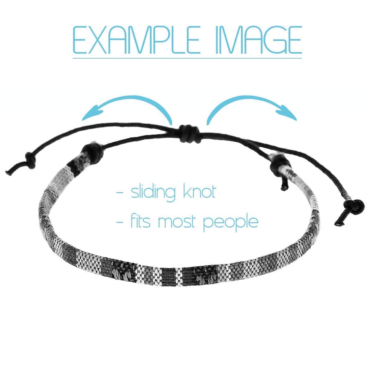 Made by Nami Tobilleras Mujer Impermeables Ajustables 19-38cm Pulseras Boho de Hilo Algodón 100% Turquesa — view 8