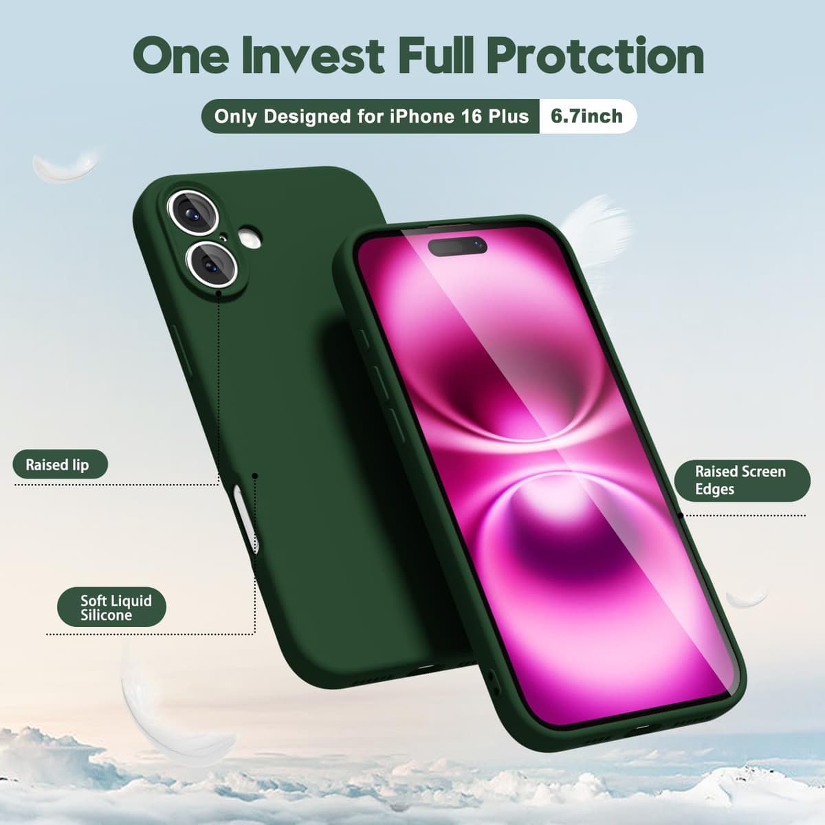 oakxco for iPhone 17 Pro Max Phone Case Liquid Silicone, Cute Thin Slim Grip Soft Rubber Gel for Women Men, Smooth Matte TPU Plain Solid Color Girly Simple Case with Camera Cover, Light Pink — view 709