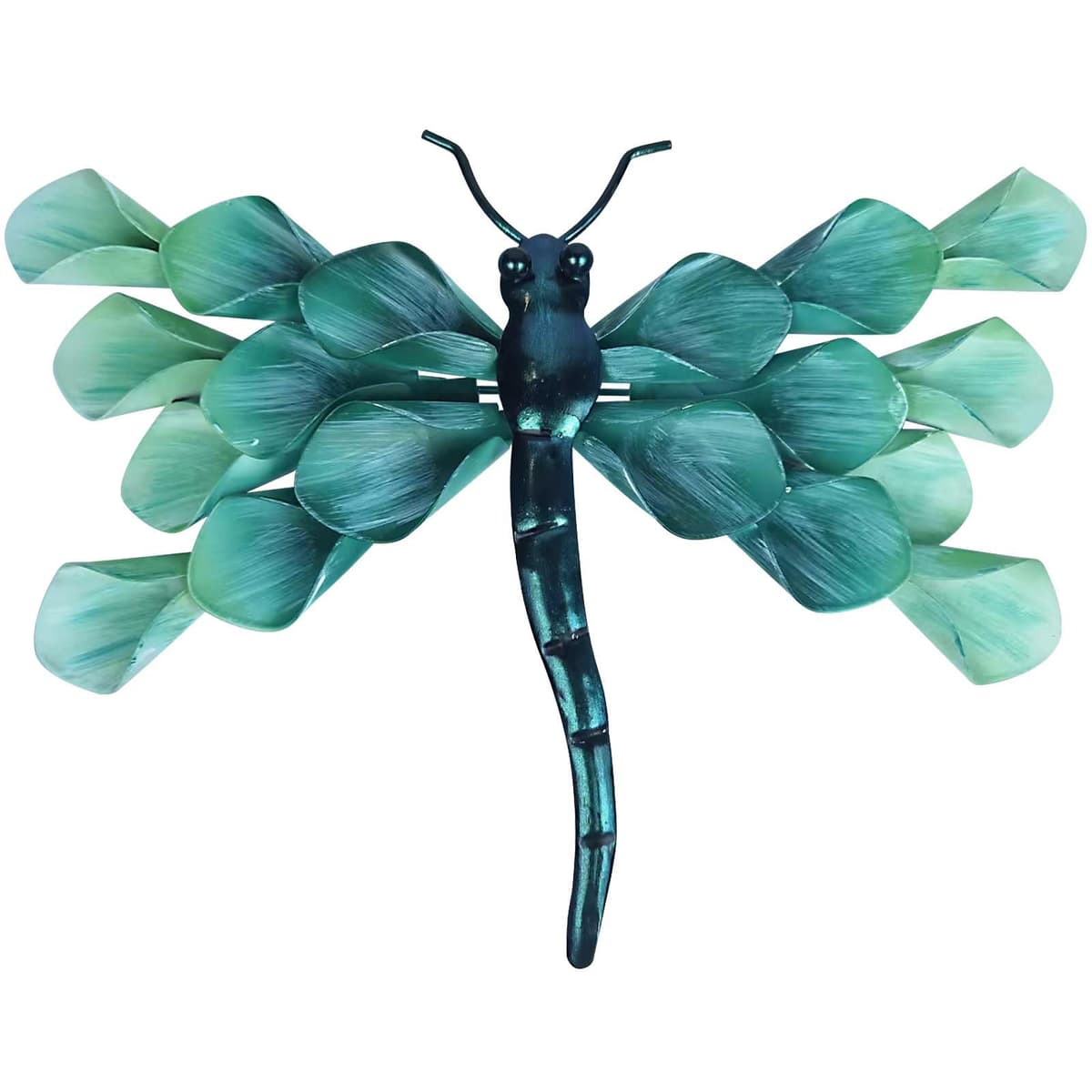 Liffy Glass Metal Dragonfly Wall Decor Pair - Outdoor Wall Art for Garden and Home - Hanging Decor Gifts for Women, Light Blue — view 11