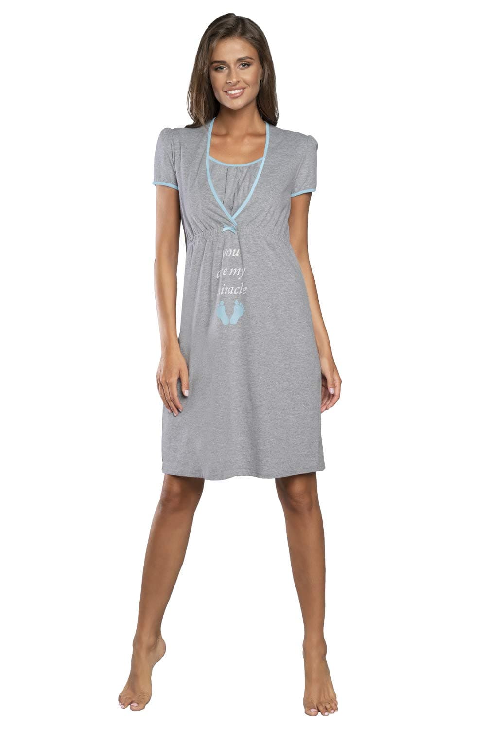 Italian Fashion Camison Lactancia Hospital | Ropa Premama Embarazada | Ropa Embarazada Mujer con Cierre | Camison Hospitalario Mujer | Bata Maternidad Hospital S-XXL — view 3