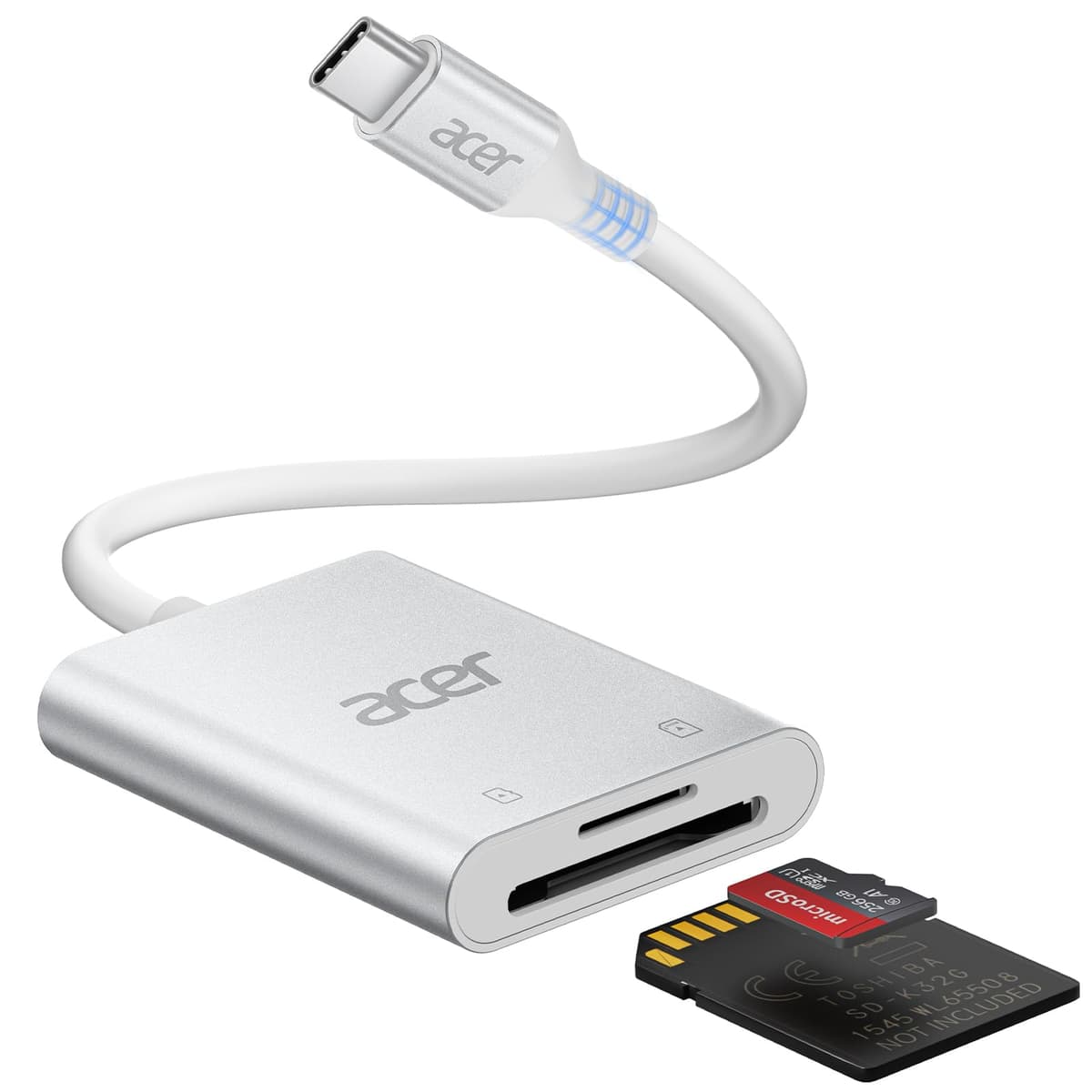 Acer USB-C SD Card Reader, High Speed Type-C Micro SD Card Adapter, USBC External Memory Card Reader SDXC, Micro SDXC Card, Compatible with MacBook Pro/Air, Acer Laptop, iPhone 16, Camera - Blue — view 10