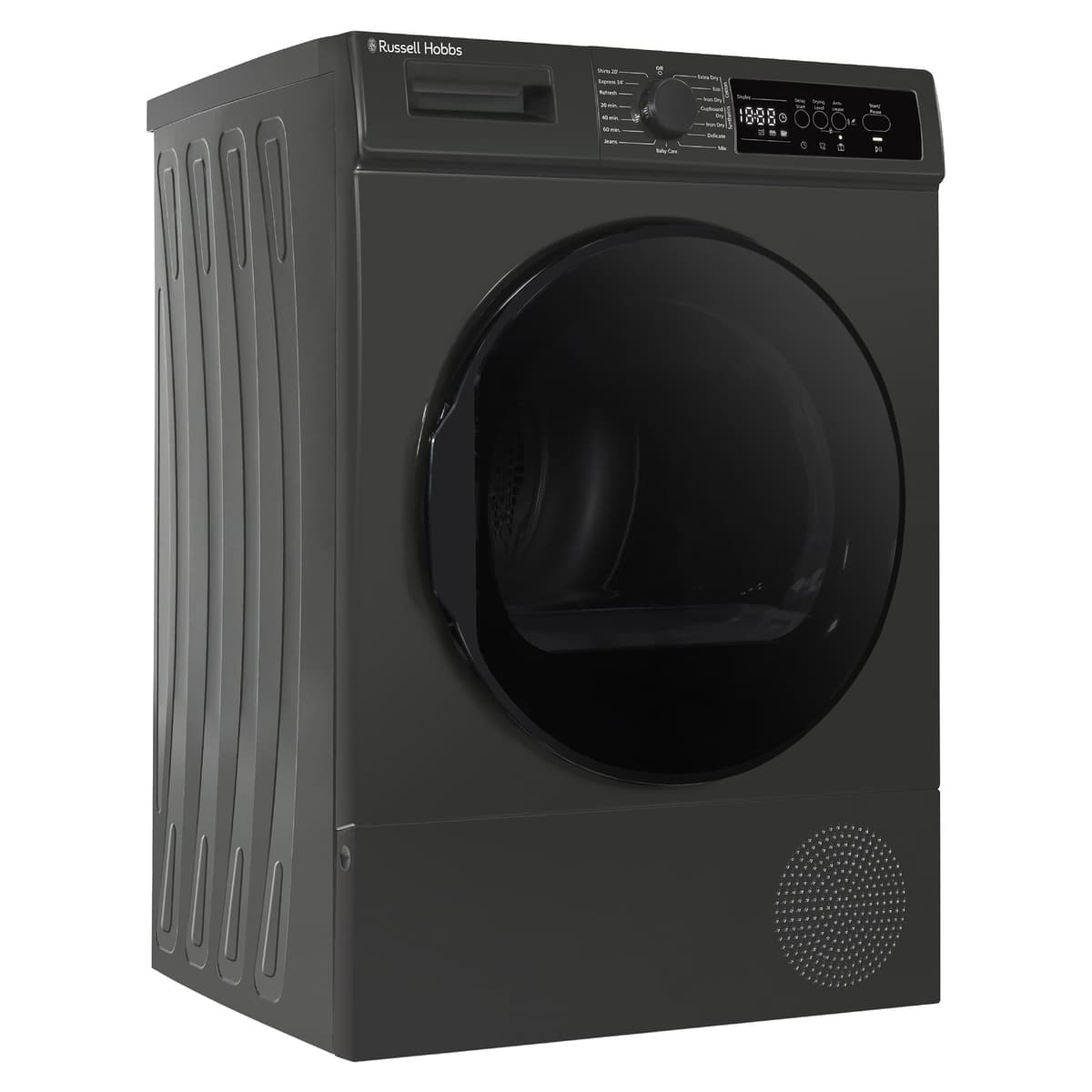 Russell Hobbs Freestanding Electric Heat Pump Condenser Tumble Dryer, 8kg Capacity, 15 Programmes, 3 Heat Settings, LED Display, Anti-Crease, Child Lock in Anthracite RH8HPTD1E12AN — view 11