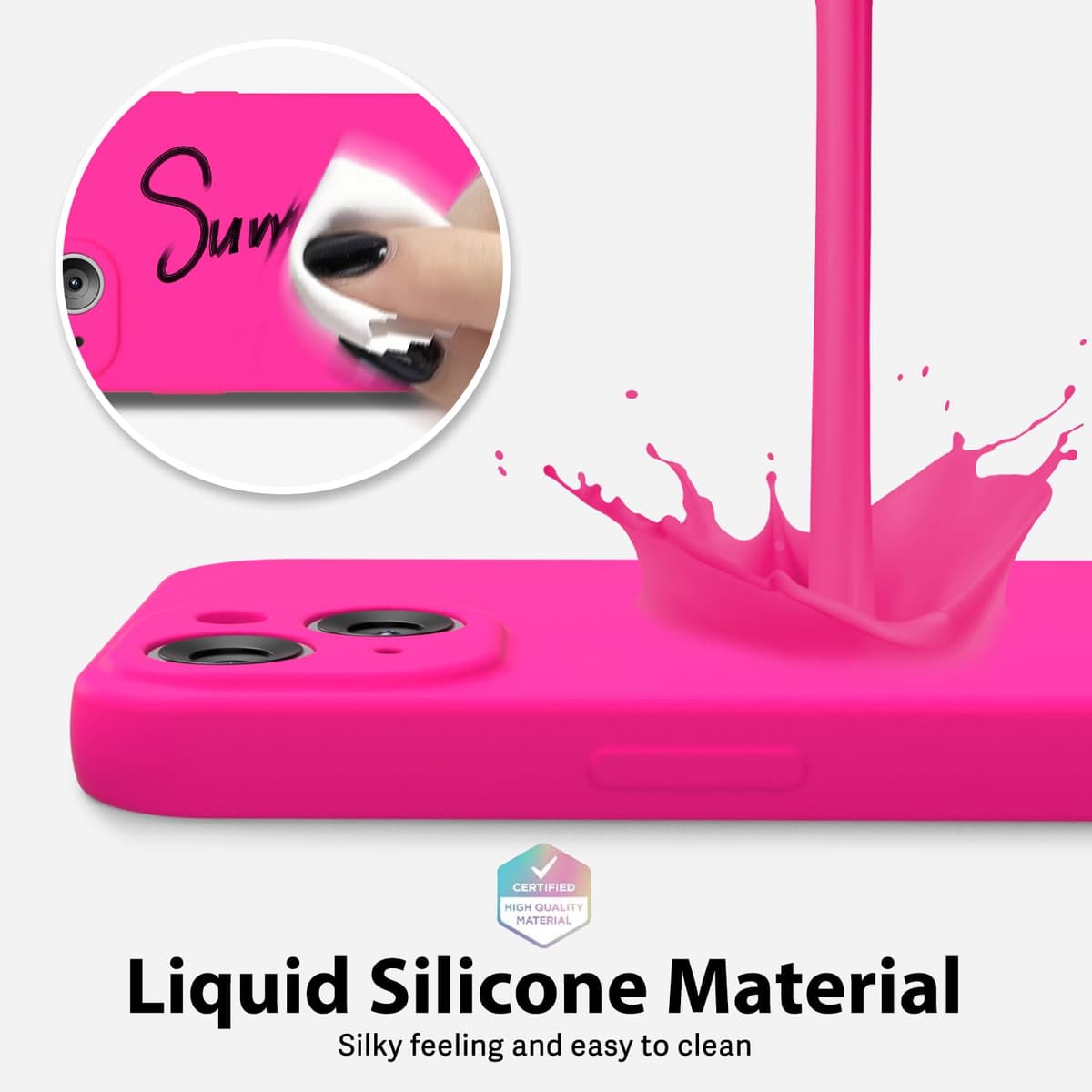 oakxco for iPhone 17 Pro Max Phone Case Liquid Silicone, Cute Thin Slim Grip Soft Rubber Gel for Women Men, Smooth Matte TPU Plain Solid Color Girly Simple Case with Camera Cover, Light Pink — view 1734