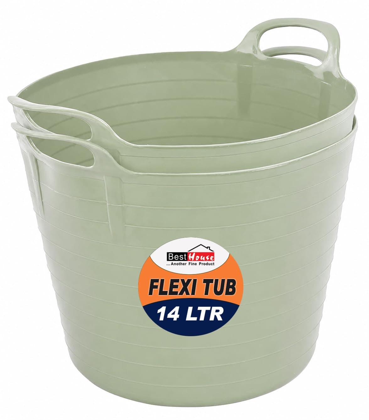 Best House | 3 Pcs of Flexi Tub with Handles | Small Size | Mini | 7 Litres | Yellow | Garden Tubs | Plastic Storage Container for Home, Washing, Garden Waste and DIY Projects — view 38