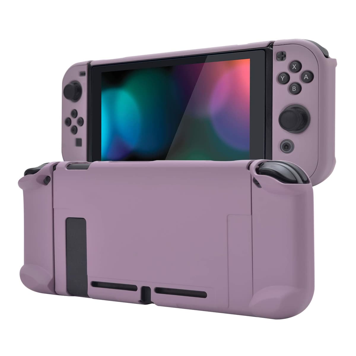 eXtremeRate PlayVital Funda para Nintendo Switch Carcasa Estuche Acoplable Protector Tacto Suave Case de Joycons Protectora Duradera Cover Cáscara para Control Switch Joycon Consola(Violeta Grisáceo)