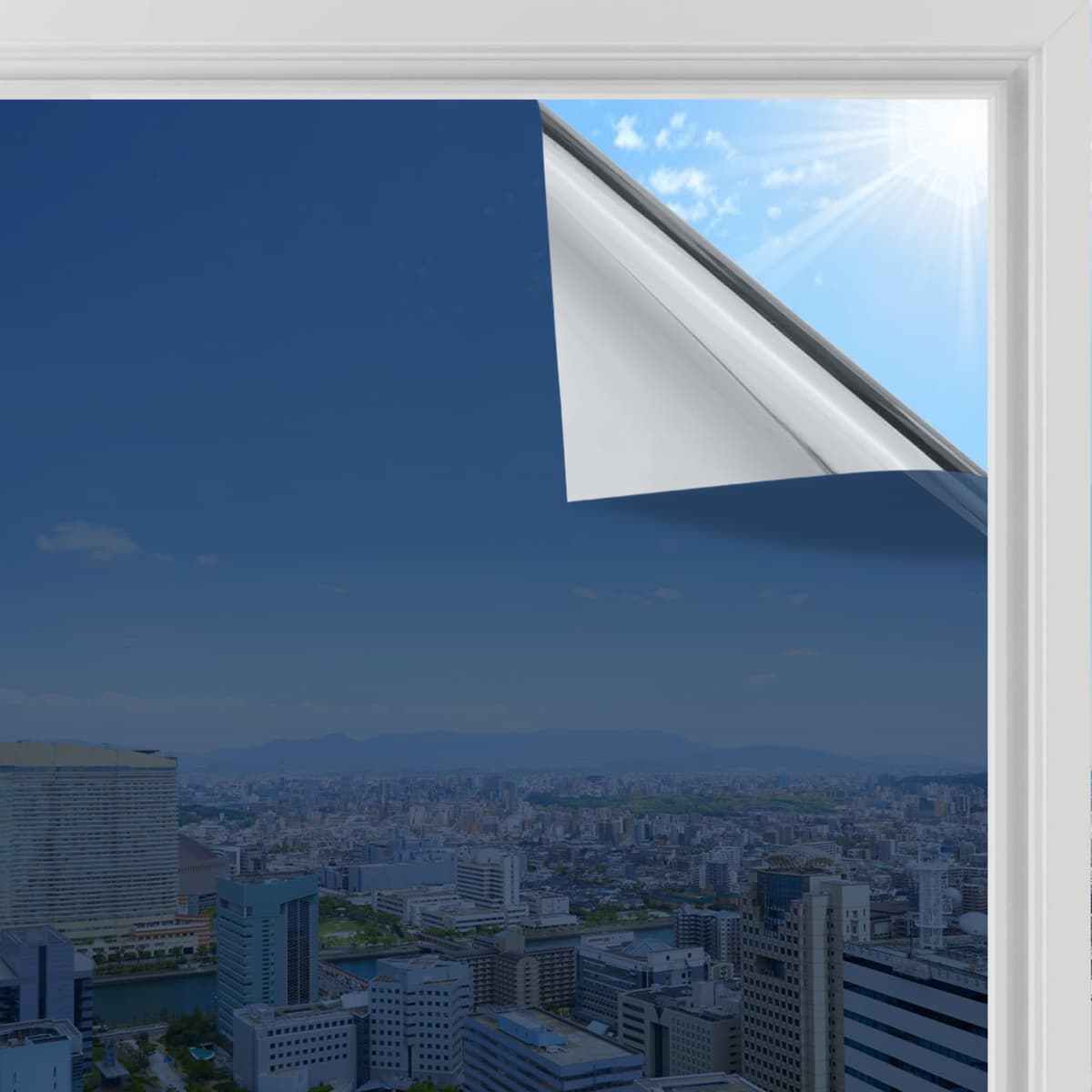 rabbitgoo Vinilos Espejo para Ventanas 44.5x200cm, Vinilo Espejo Unidireccional, Lámina Protector Solar Privacidad, Vinilo Ventana Deorativos Adhesiva Anti 85% Calor y 90% UV para Hogar Oficina — view 24