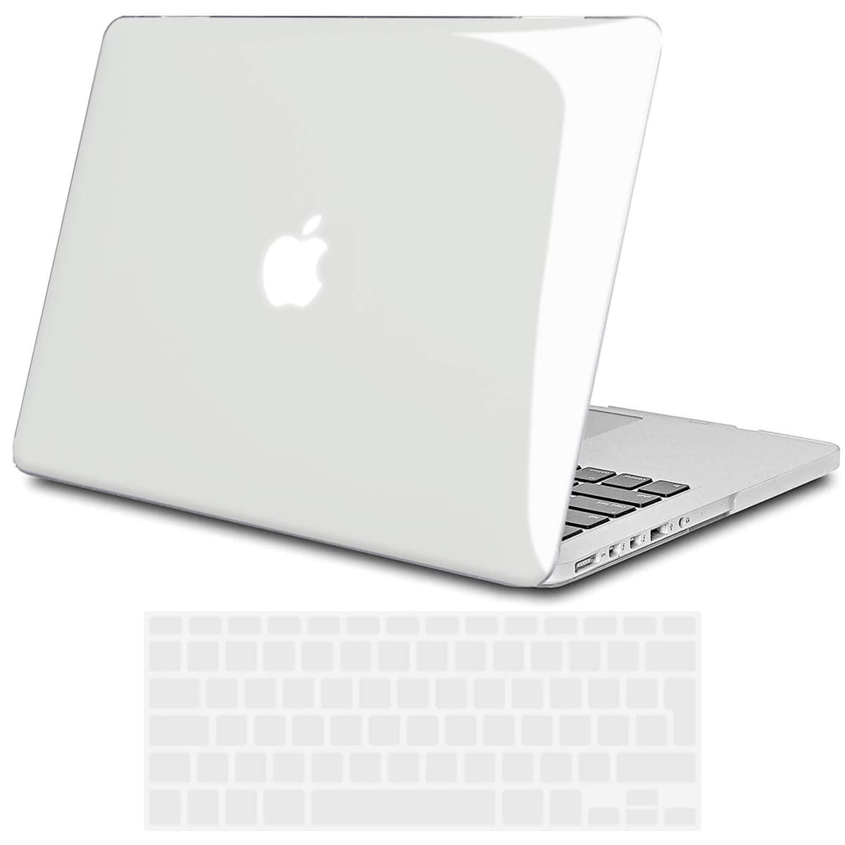 TECOOL Case compatible with MacBook Air M1 & MacBook Air 13 inch Retina 2020 2019 2018 (A2337 A2179 A1932), Plastic Snap On Hard Shell Cover & UK EU Keyboard Protector, Crystal Clear (Glossy) — view 10