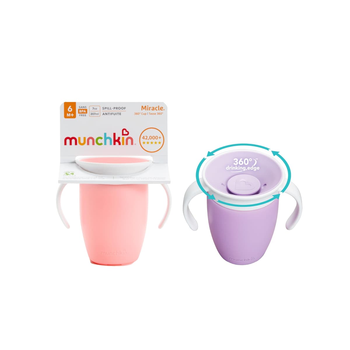 Munchkin Miracle 360 Sippy Cup | Trainer Toddler BPA Free Baby & Toddler Cups w.Handles | Non Spill | Dishwasher Safe Baby | Leakproof | 6+ Months| 7oz/207ml | 2 Pack | Blue/Green — view 11