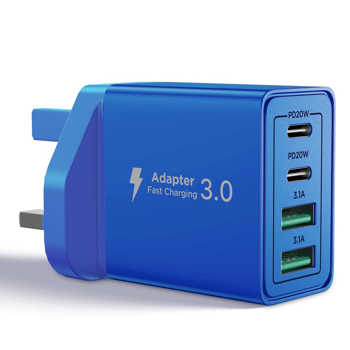 USB C Plug Fast Charge, 40W 4-Port Multi USB Charger Plug UK Dual Port PD Power Adapter +QC Wall plug Multiport Mains Type C Charging Plug for iPhone 17 16 15 14 13 12 11 Pro Max XS XR 8, Samsung, Pad — view 7