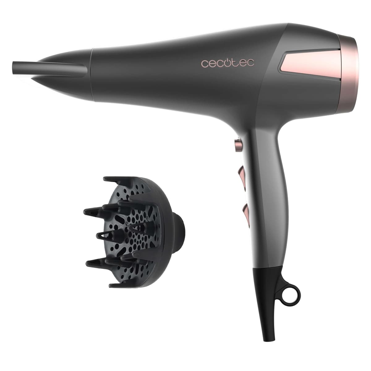 Cecotec Secador de Pelo Iónico Bamba IoniCare 5200 Aura Black. 2300W, Concentrador y Difusor, Cabello Sin Encrespamiento, Motor DC, Ion Real, Gran Caudal de Aire, 2 Velocidades y 3 Temperaturas — view 17