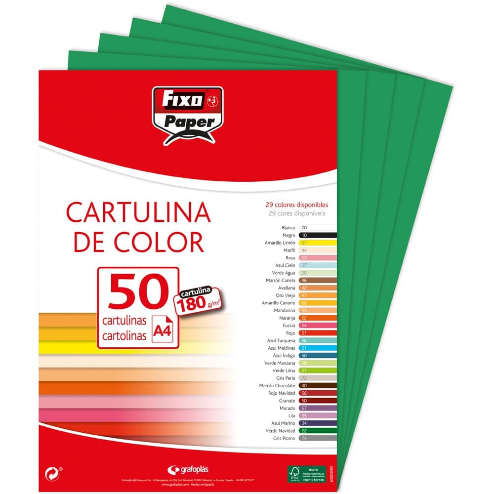 Fixo Paper 11110470 - Pack de 100 – Cartulina blanca A4, 180g — view 97