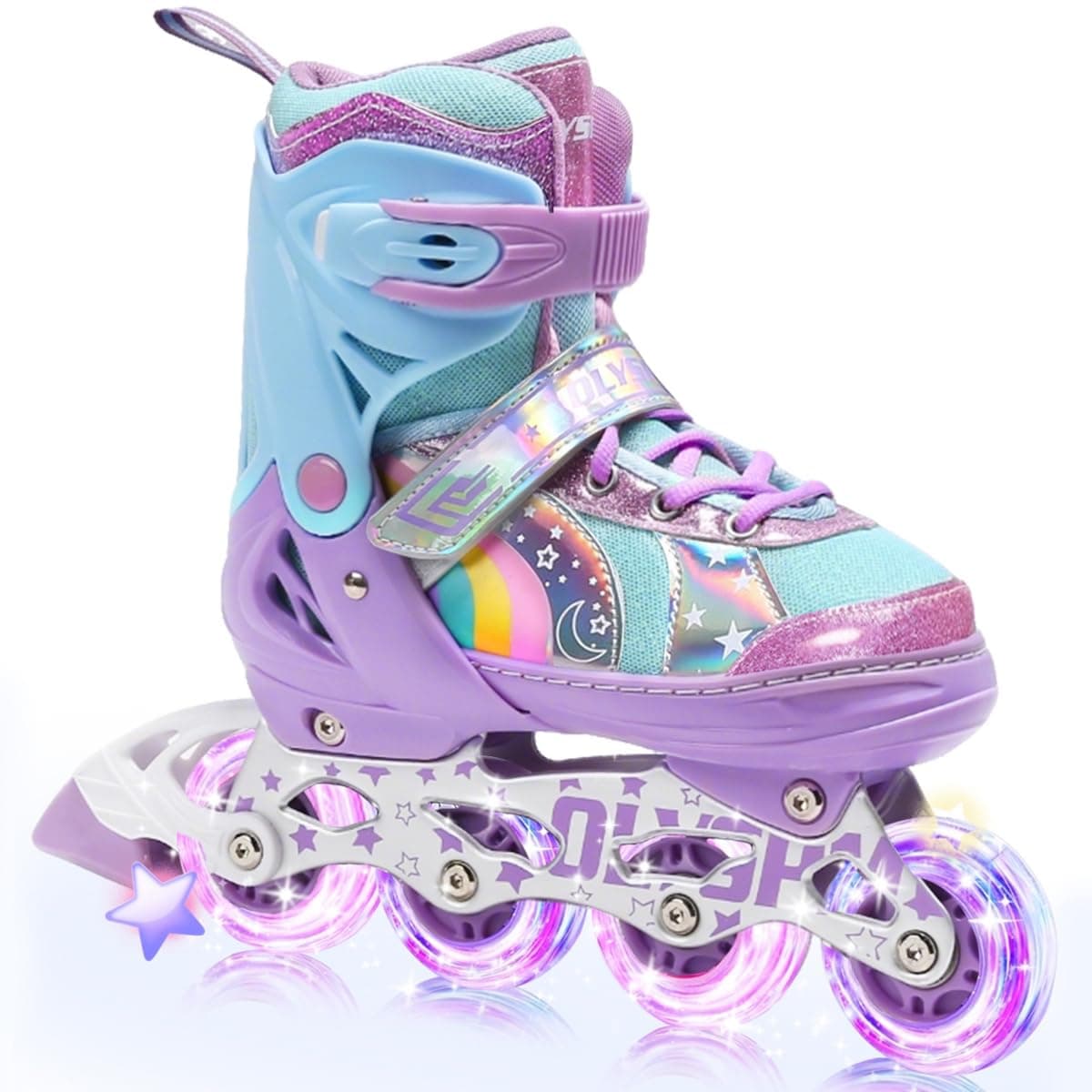 Patines en Linea Niña,Patines Niña,Patines Niño,Patines Linea Ajustables de 4 Tamaños para Hacer Compañía a Tus Hijos para Interior y Exterior