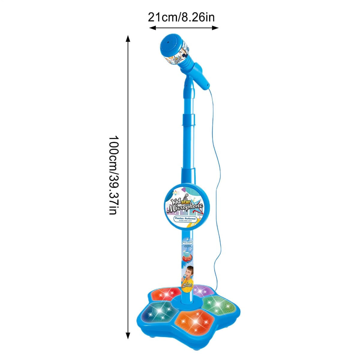 Juego de juegos para niños: juguetes creativos con micrófono para karaoke | Soporte portátil con luz | Regalo interactivo de aniversario de cumpleaños | Juguete musical educativo para niños — view 5