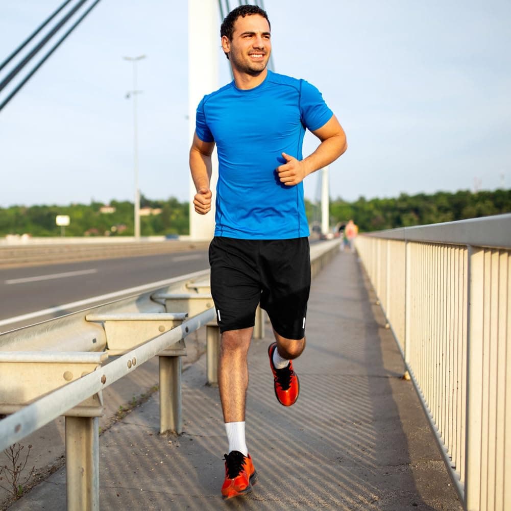 AUYAO Pantalones Cortos Hombre Deporte, Pantalón Corto de Running Secado Rápido, Deporte Short Deportivo Hombre Transpirables para Tenis Fitness Atletismo Entrenamiento — view 3