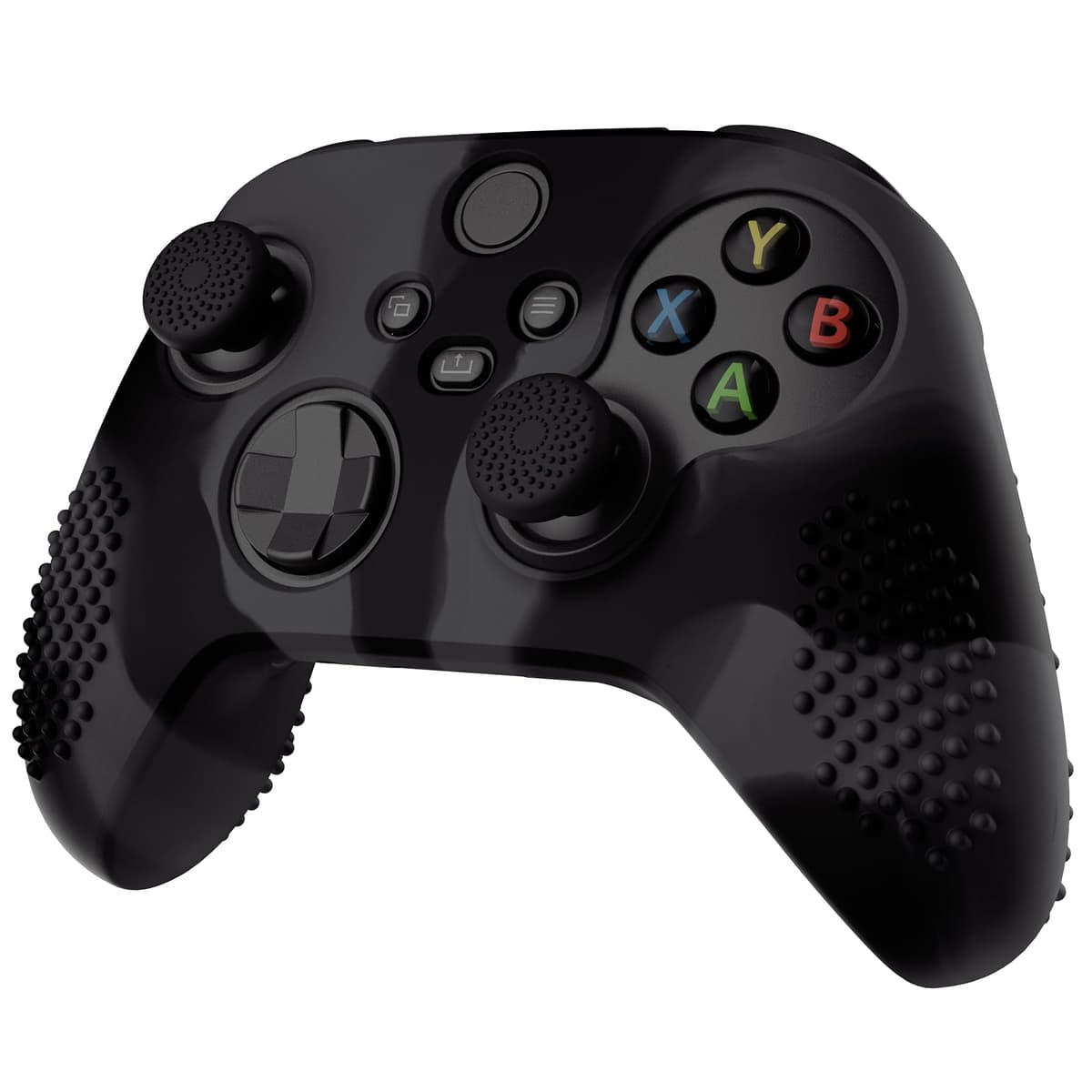 eXtremeRate PlayVital Funda de Silicona para Xbox Series X/S, Carcasa Antideslizante con 6 Thumb Grips, Protector Ergonómico, Accesorios para Xbox Series X/S - 3D Tachonado (Oscuro Gris Negro) — view 6
