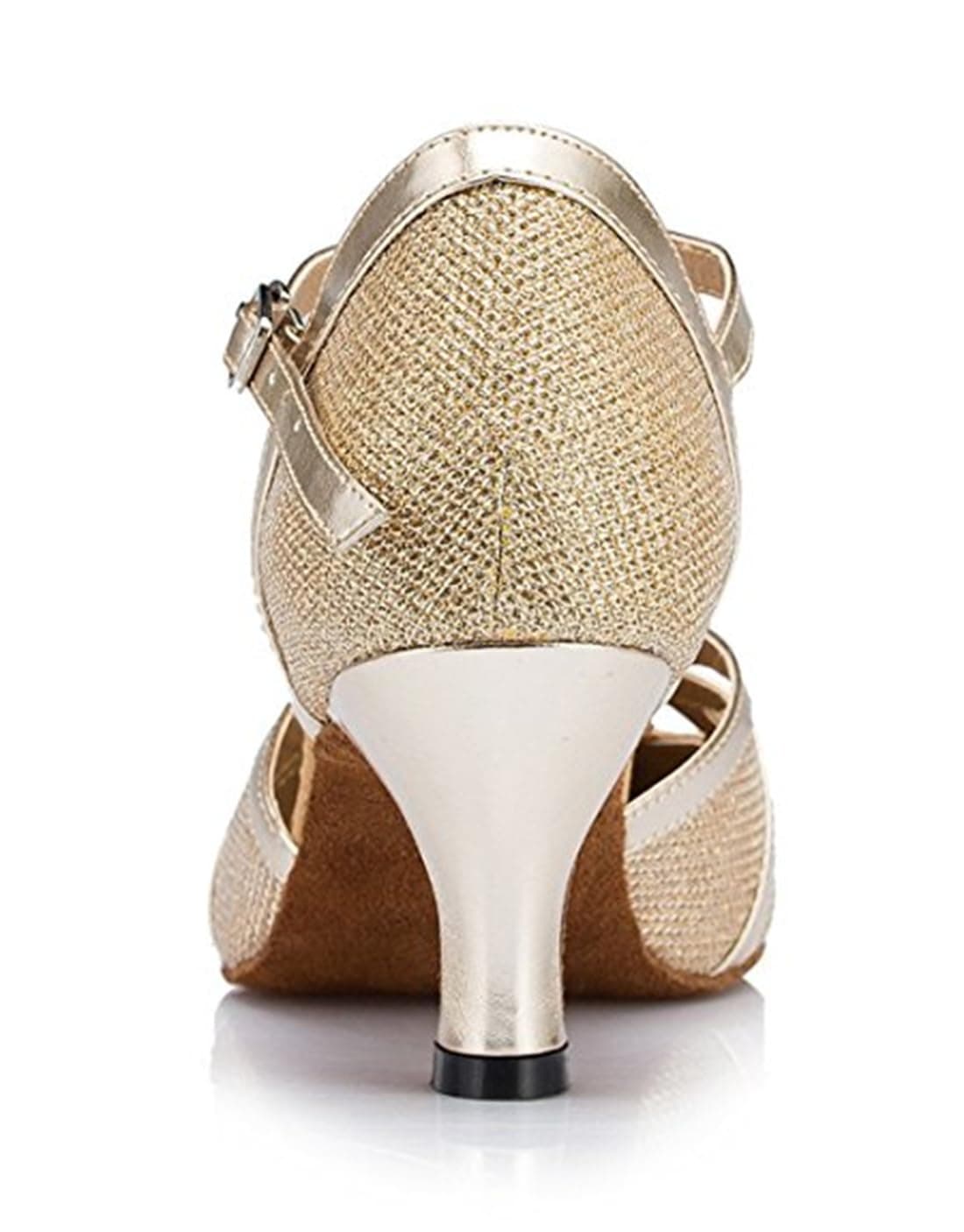 MGM-Joymod T-Starp - Zapatos de baile latino sintéticos con purpurina para mujer, para bodas, bailes de baile latino — view 4
