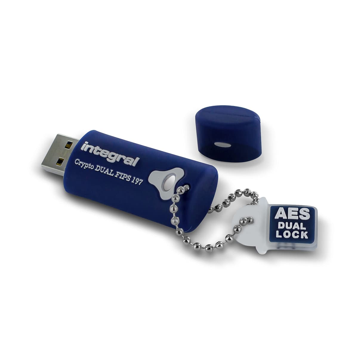 Integral 16GB Crypto-197 256-Bit Hardware Encrypted 3.0 USB Secure Dual Password Flash Memory Drive - Certified to FIPS 197, Protection & Rugged Double-layer Waterproof Design XTS- AES