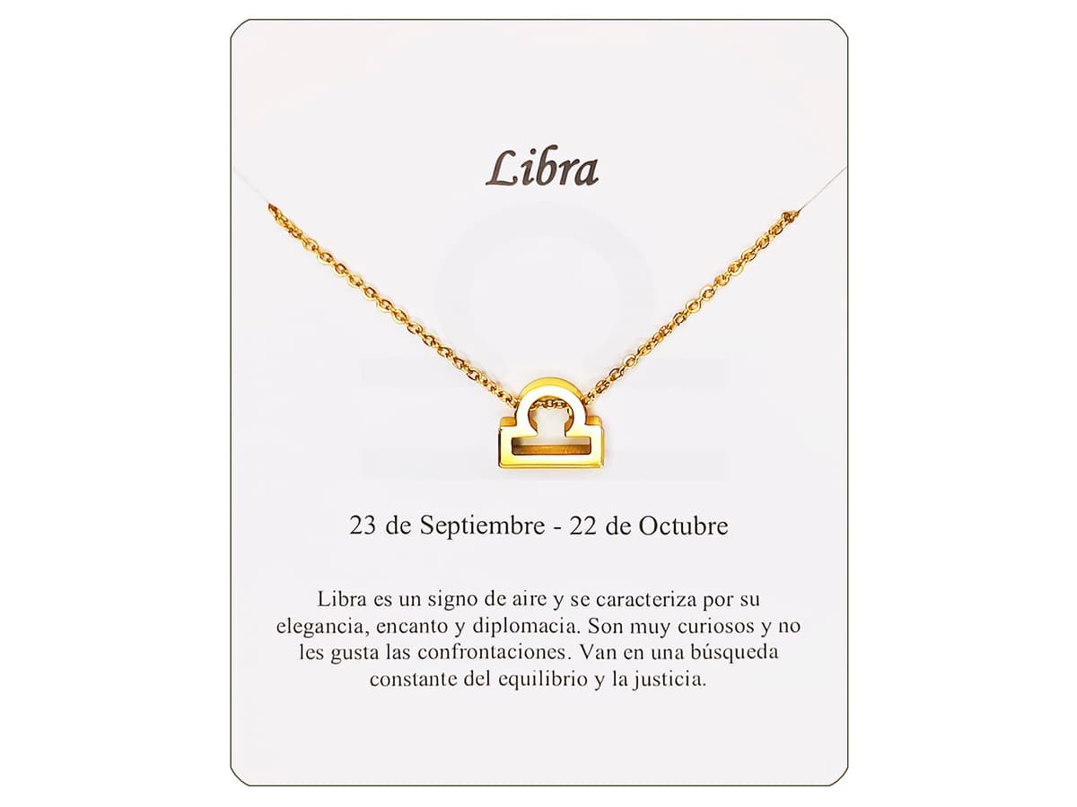 Collar Signo Zodiaco Acero Inoxidable hermosa Tarjeta Significado Signo Zodiacal Colgante Horóscopo Para mujer Regalo Cumpleaños — view 12