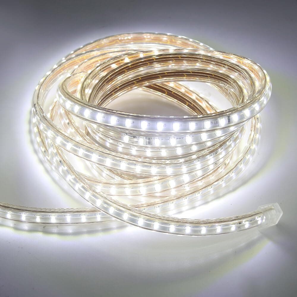 1m LED Strip AC 220V 240V IP65 Waterproof 3014 SMD 120LEDs/m Commercial Rope Light, Cold White Ribbon for Home Kitchen Cabinets Ceiling Garden Decoration UK Plug — view 3