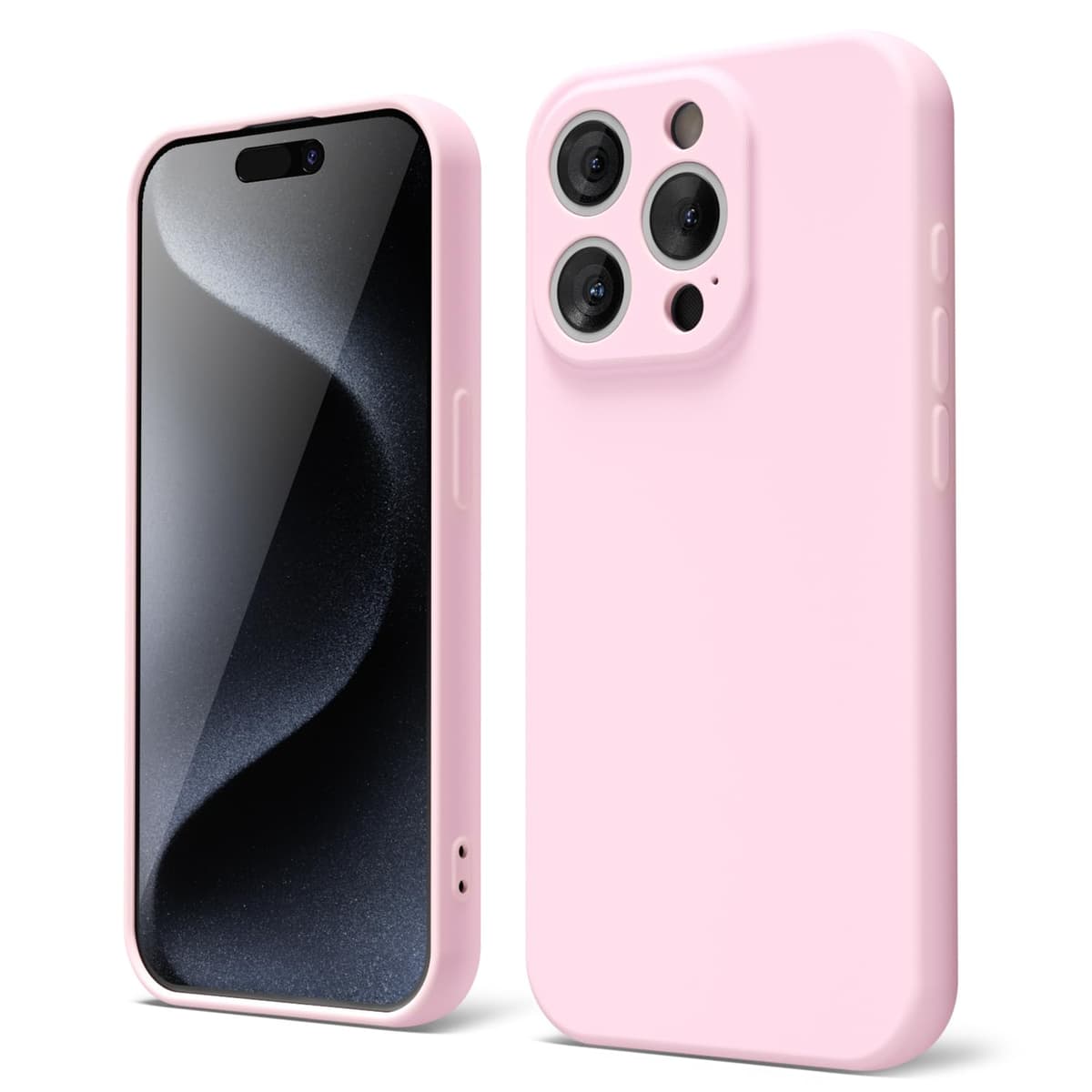 oakxco for iPhone 17 Pro Max Phone Case Liquid Silicone, Cute Thin Slim Grip Soft Rubber Gel for Women Men, Smooth Matte TPU Plain Solid Color Girly Simple Case with Camera Cover, Light Pink — view 1847
