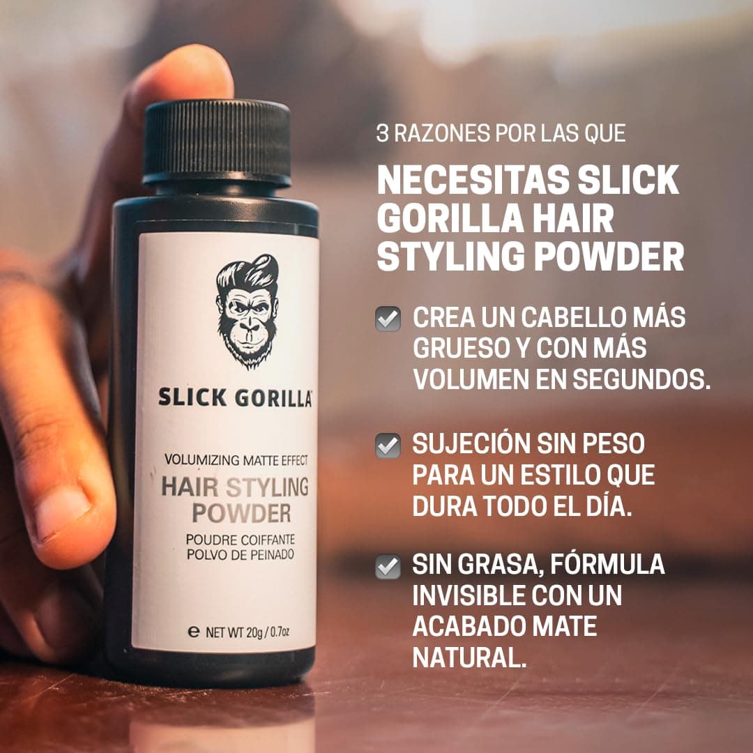 Slick Gorilla Hair Styling Powder for Men 0.70 oz (20ml) | Texture Powder | Matte Finish | 24 Hours All Day Hold | Adds Volume & Texture | Lightweight | Non-Sticky | No Shine | Texturizing Product — view 5