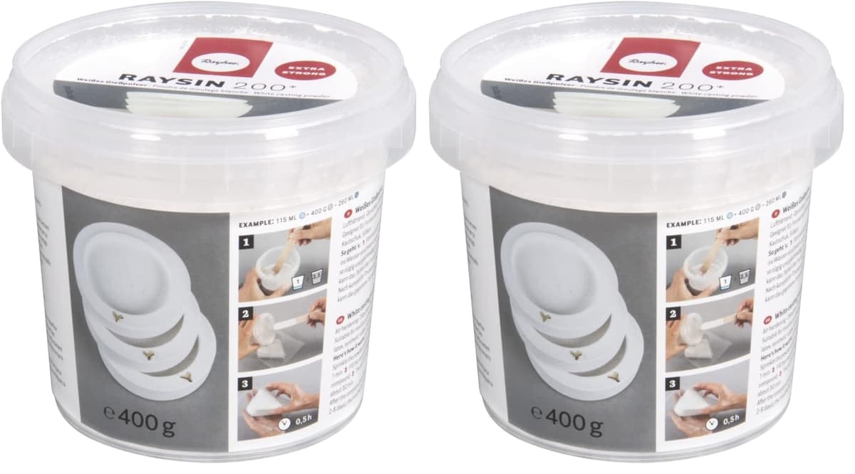 Rayher Polvo para moldear Raysin 200, blanco, 4 kg, seca al aire, sin olor, 34410102 — view 13