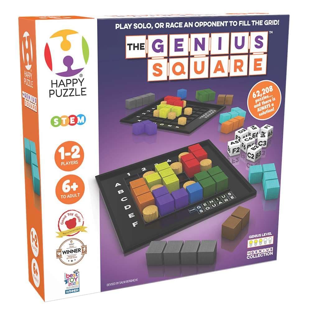 The Happy Puzzle Company - The Genius Square & Collection - Puzzle Challenges for Friends and Family Board Game Night - Logic STEM Educational Learning Resources (The Genius Square) — view 2