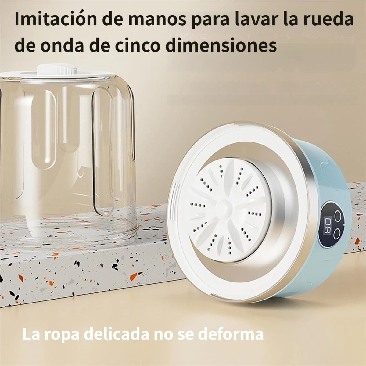 Minilavadora de Trapos, Mini Washer Machine Portátil - Mini Lavadora para Trapos de Cocina y Ropa Interior, Mini Washing Machine con Centrifugado para Limpieza Higiénica (Morado) — view 4