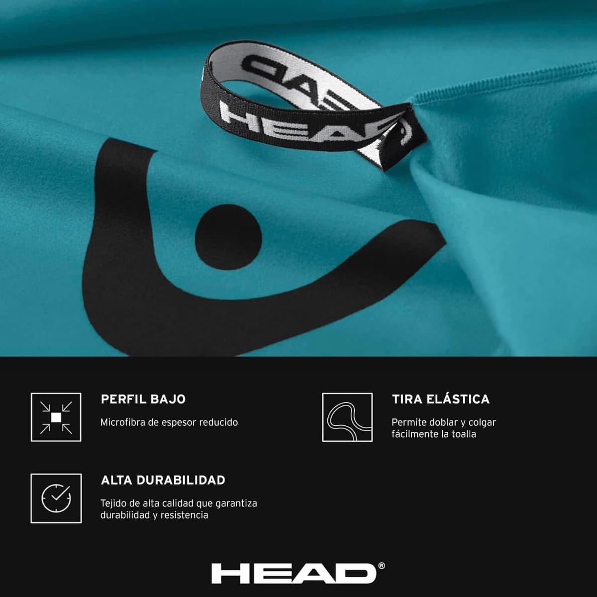 Head Active - Toalla Microfibra con Elástico, Toalla Baño Ideal como Toalla Gimnasio Hombre Mujer Suave Ligera Secado Rápido, Toallas Baño Absorbente Ahora Espacio, Toallas Lavabo y Gym Multiuso — view 4