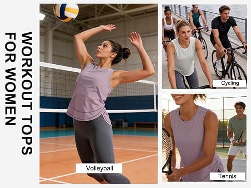 Jescakoo Sleeveless Tops for Women Athletic Tennis Yoga Shirt Ladies Quick Dry Summer Workout Tank Tops Black Top XL — view 4