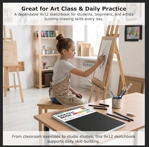 Soucolor Sketch Book 9x12,100 Sheets, Kids Art Sketchbook for Drawing Pad — view 4