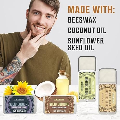 Viking Revolution - Cologne - Solid Cologne for Men with Cedar Wood, Clary Sage, Vetiver, Sandalwood - Gifts for Men - Gifts for Him - 4 Pack - 4 x 14 g — view 4