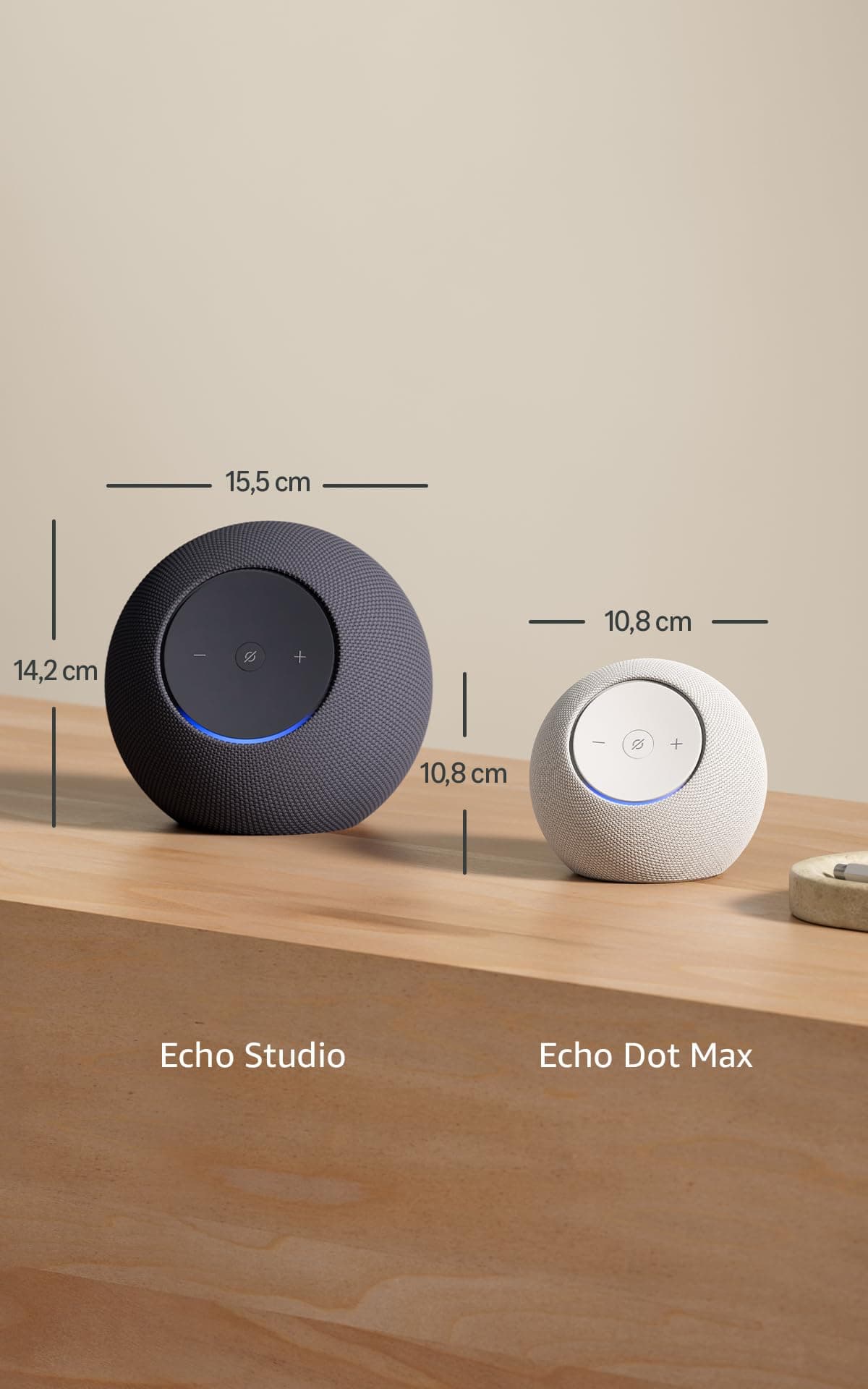 Amazon Echo Dot Max (última generación): altavoz Alexa con sonido envolvente y controlador de Hogar digital integrado, Grafito — view 7