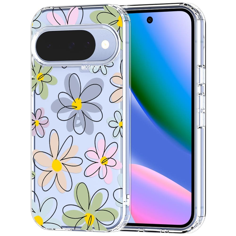 MOSNOVO Case for Google Pixel 9 & Pixel 9 Pro, [Buffertech 6.6ft Military-Grade Drop Protection] [Anti Peel Off Tech] Clear TPU Bumper Phone Case Cover Design - Eucalyptus — view 107