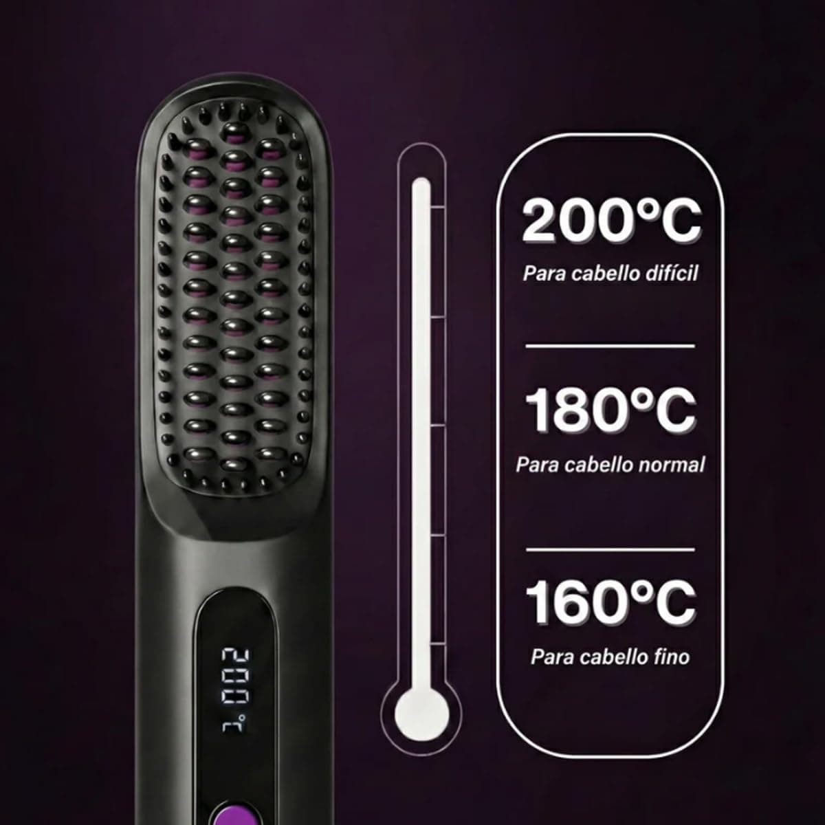 Cepillo Suavelia, Cepillo Inalámbrico Pelo Corto, Alisador Cerámico Para Pixie, Bob, Flequillo, Peinado Rápido Sin Tirones, Volumen Duradero (Negro) — view 2