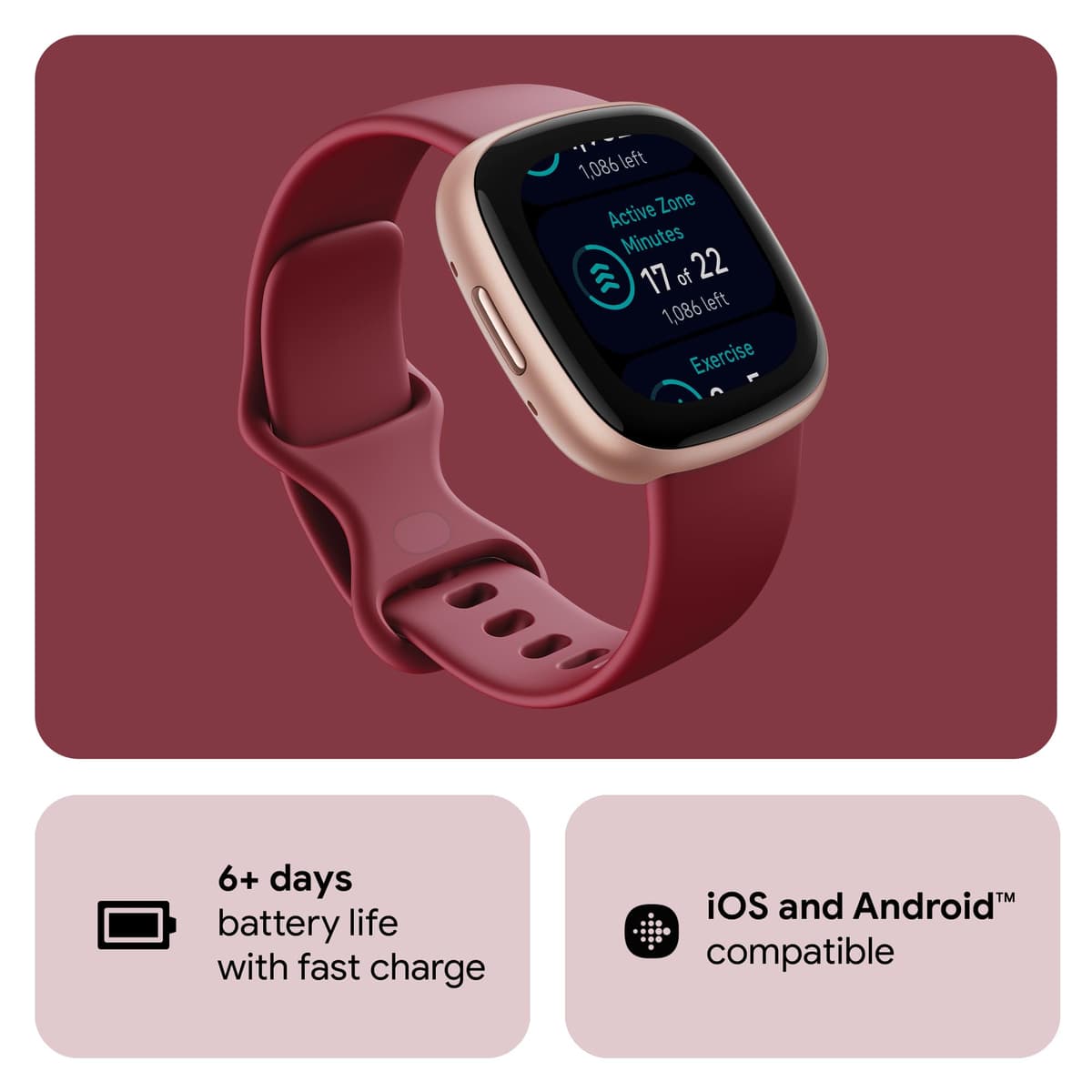 Google Fitbit Versa 4 Fitness Smartwatch with built-in GPS and up to 6 days battery life - compatible with iOS 15 or higher & Android OS 9.0 or higher — view 2