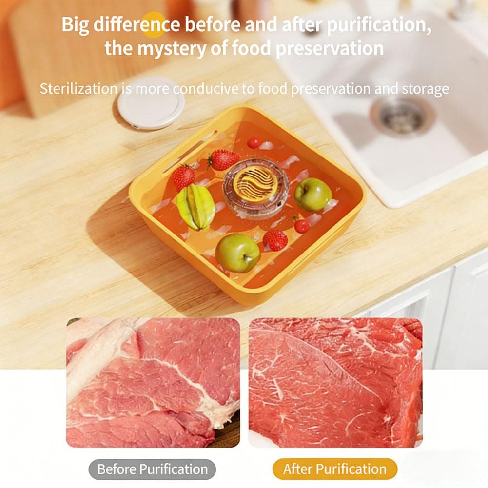Fruit and Vegetable Washing Machine, Portable Cleaner for Produce, Meat, Grains, Seafood, IPX7 Waterproof, Cordless with USB Charging Base, Compact Kitchen Gadget (#B) — view 3