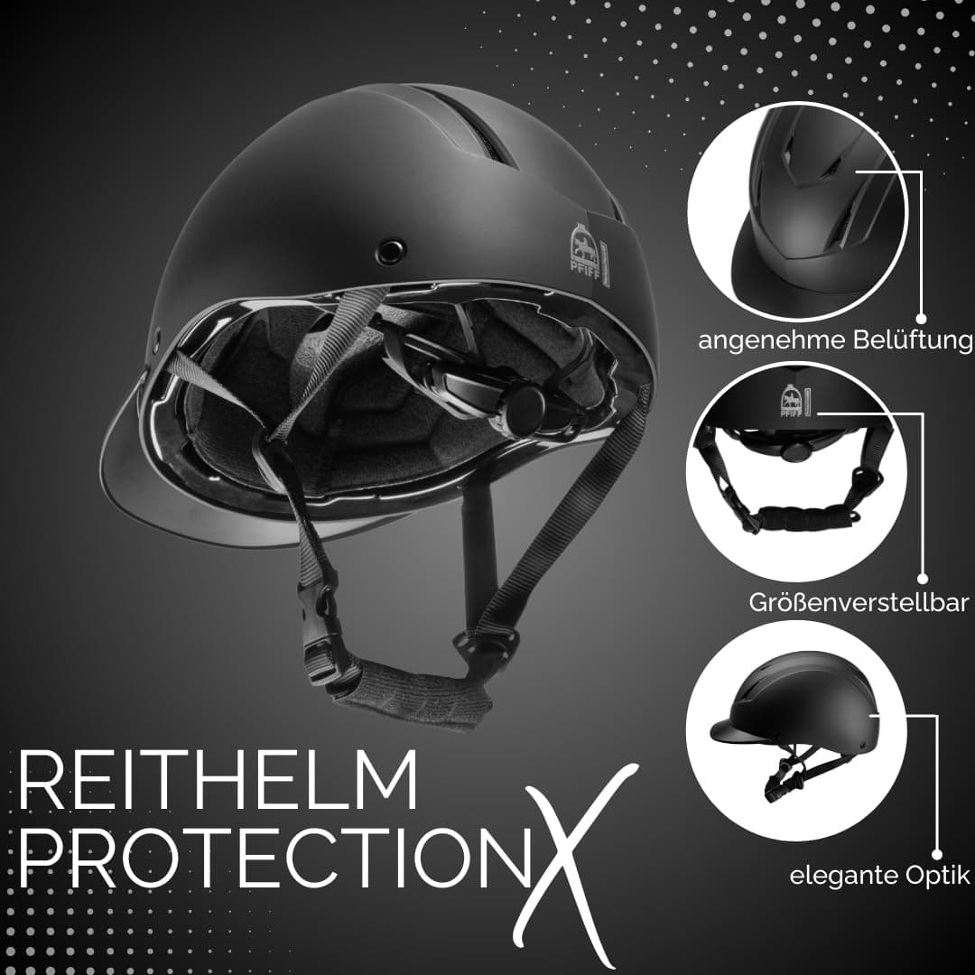 PFIFF 103119 ProtectionX - Casco de equitación para niños, tamaño Ajustable, con Sistema de ventilación, Color Azul, Negro y Rosa, Talla 48-52 cm (XS), y 52-56 cm (S) — view 3
