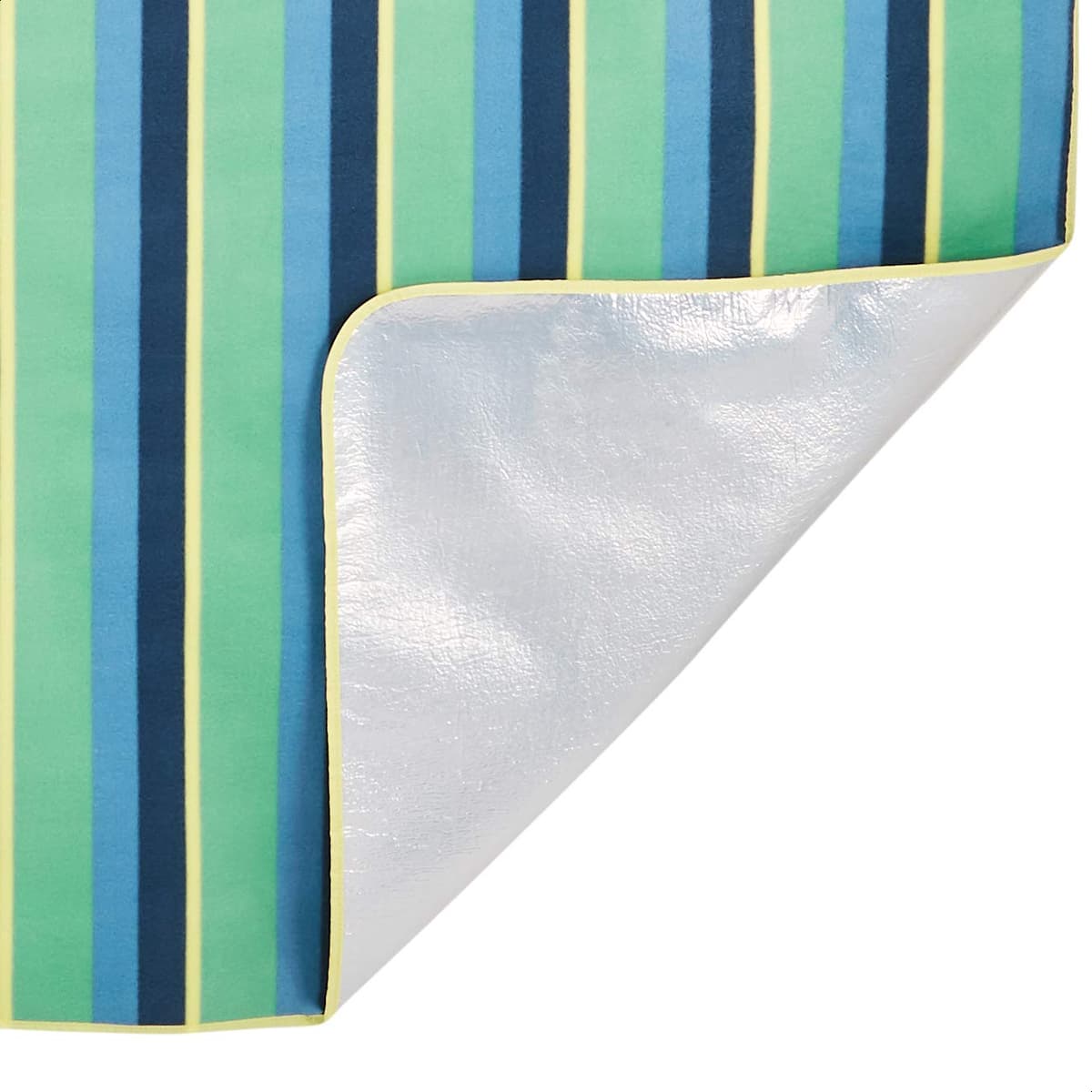 Amazon Basics Picnic Blanket with waterproof backing, 200 x 200 cm, Stripes Design — view 4