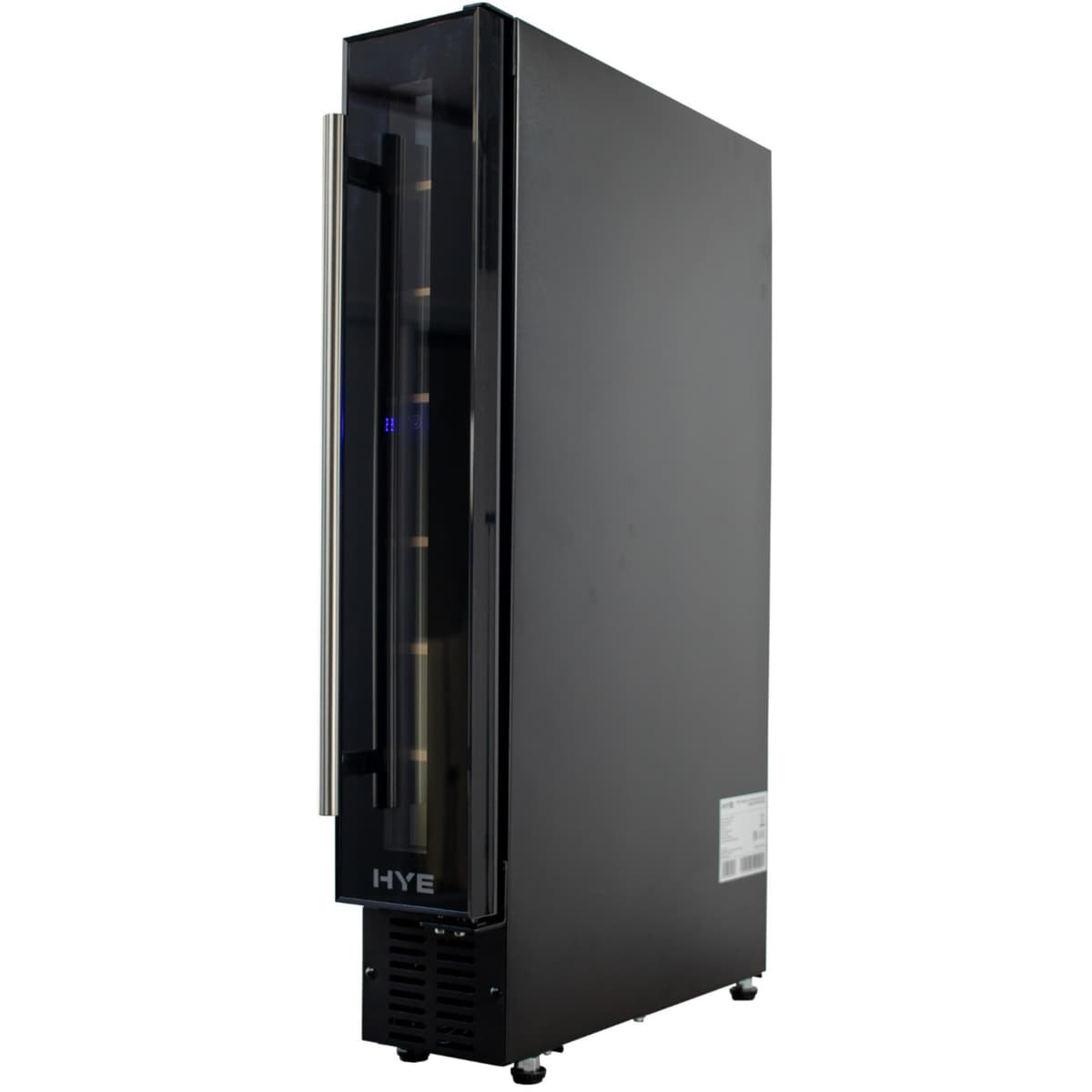 HYE Wine Cooler - Wine Fridge With 7 Bottle/22L Storage, 14.8CM Width, Wooden Shelves, LED Top Lighting, Temperature Range Adjustment, 39 dB Operation, Perfect For Kitchens & Home Bars - RF01WC7SB31 — view 3